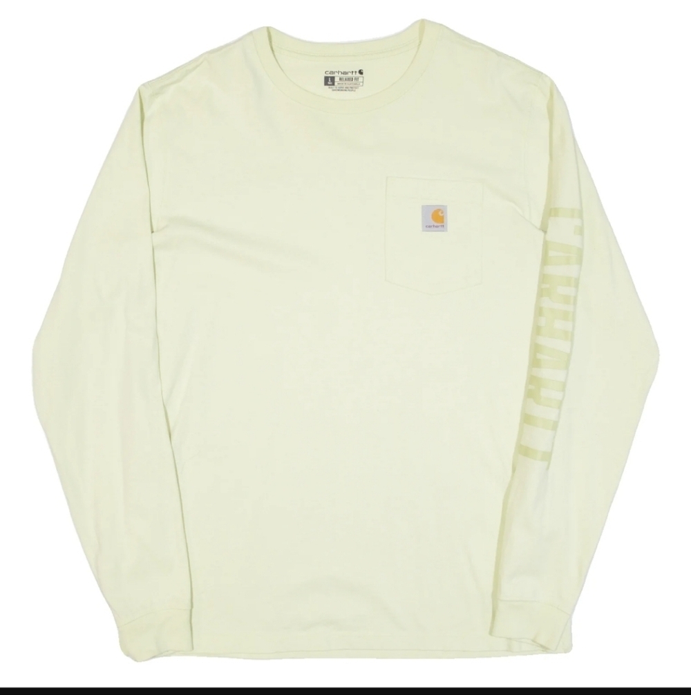 Men's Carhartt Green Long Sleeves Relaxed Shirt - Great Condition Size Small